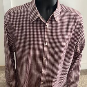 Men's Burgundy H&M Checkered Shirt